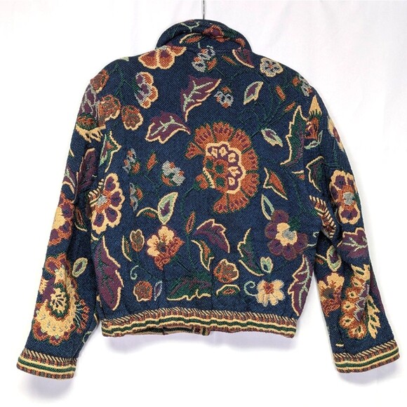 Painted Pony Floral Tapestry Bomber Jacket Womens One Size USA Made - Picture 5 of 8